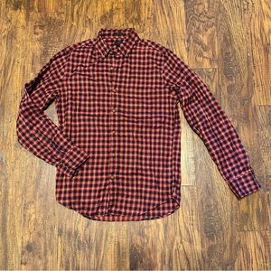 J. Crew Brushed Twill Shirt Slim Red Blue S